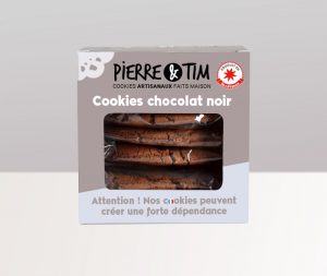 Boîte de cookies chocolat noir intense
